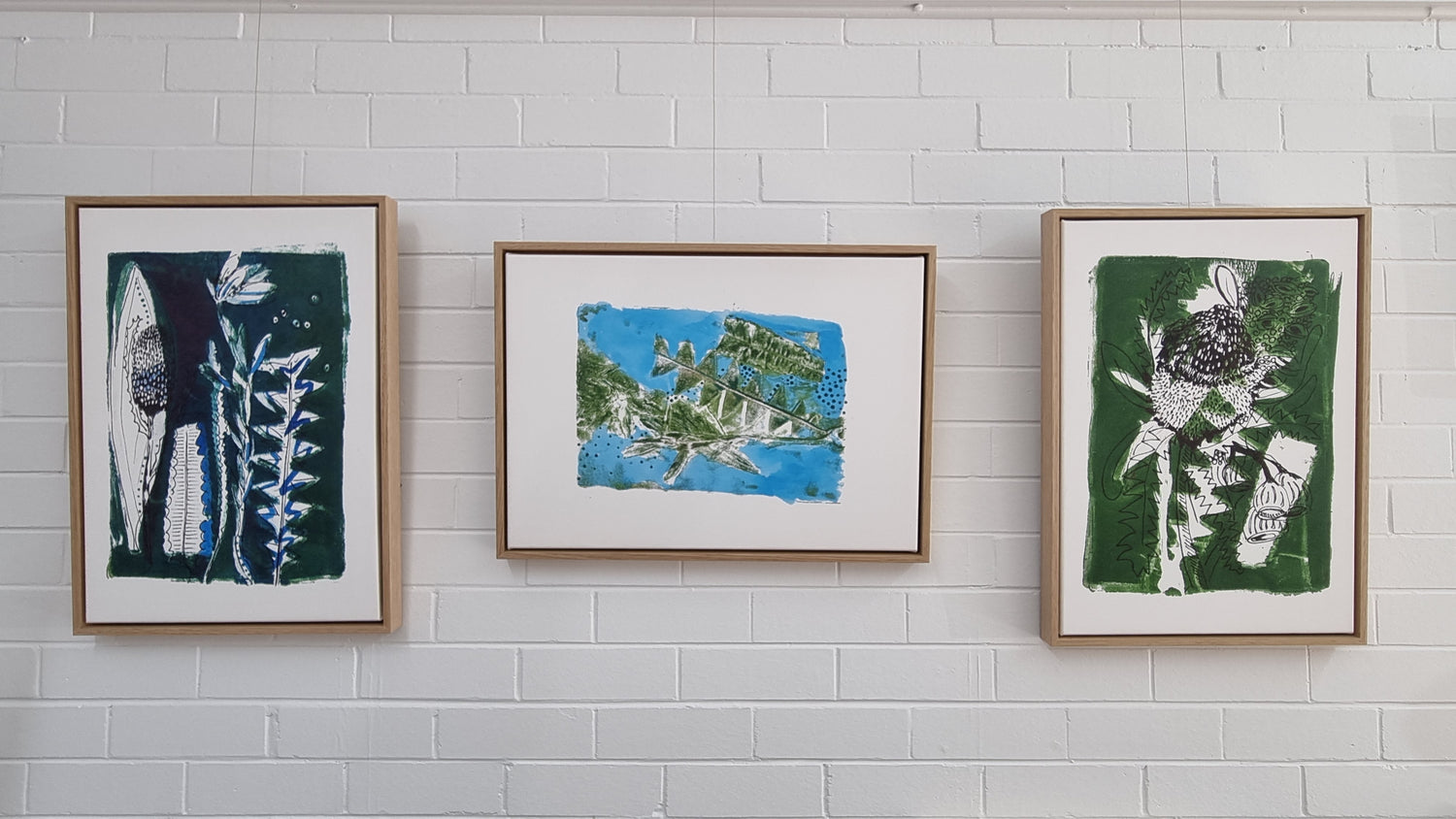 Australian flora, mono prints.